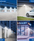 Dusk To Dawn Sensor LED Wall Pack Light 26W 3000 Lumens Outdoor Flood Lamp IP65 Waterproof installed at warehouse, garage, street, mall.