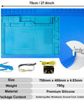 Diagram of Extra Large Soldering Mat With ESD Wrist Strap And Grounding Kit, 932F Heat Resistant Silicone Pad for repair work