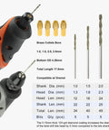 Diamond Drill Bit Set Pro Grade 1mm 1.5mm 2mm 2.5mm With Four Collets For Dremel Rotary Tool shown with drill bits and collets