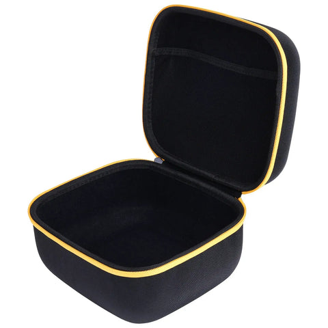 Hard Travel Case For Dewalt 20V Max Orbital Sander DCW210B Case Only, Rugged Hard Shell With Yellow Zipper, Open View, Black Interior