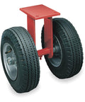 Built Like A Tank 16 Inch Dual Wheel Pneumatic Caster Featuring Rigid Plate Mount And 2440 Lb Weight Rating showing dual wheels and sturdy plate.