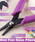 5.5 Inch Mini Flat Nose Pliers for Jewelry Making Duckbill Pliers with Smooth Jaw Bend and Straighten Wires Open Rings One Hand Spring Loaded Handy Tool for DIY Jewelry Craft, carbon steel, PVC handle