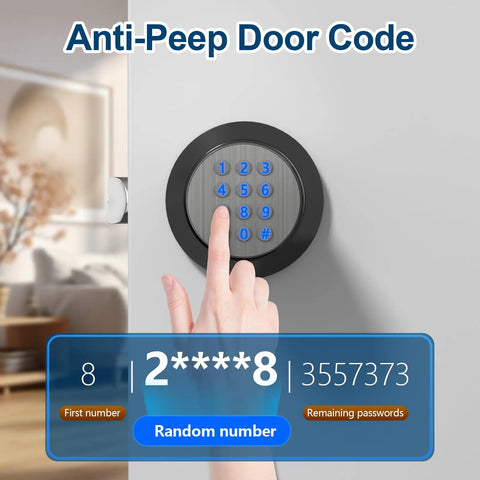 Person using Keyless Entry Digital Door Lock with Keypad for Bedroom Home Office No Key Hassle Easy Install Auto Lock