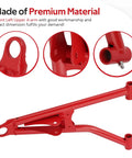 Front Left Upper A Arm And Ball Joint Bushing Kit For Polaris Scrambler Sportsman 550 850 1000 ATV UTV 2010 To 2023 OEM Replacement Parts, red steel arm close-up