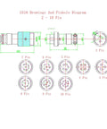 GX16 pinhole diagram for 2 to 10 pin connectors including 16.4 Foot GX16 3 Pin Cable From Male To Female Head Cordset For Aviation Panel Mount