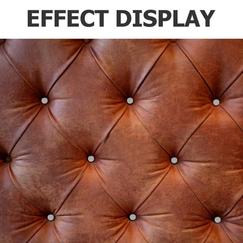 Kick Up Your DIY Game With Sleek Stainless Steel Upholstery Tacks on a tufted leather sofa background.