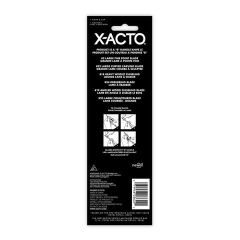 Packaging for Heavy Duty Z Series Precision Craft Knife with Number Two Blades, detailing blade types and usage instructions.