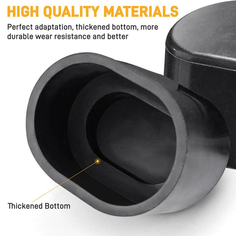 Close-up of Heavy Duty Rubber Foot Pads for Table Saw Stand showing thickened bottom for durability and fit.