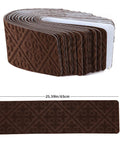 Non Slip Stair Mats 8 By 25.6 Inch Self Adhesive Stair Carpet Runners 15 Piece Set brown cushioned with non-slip backing for stairs
