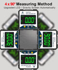 Top Tier Magnetic Digital Angle Finder And Protractor Inclinometer With Bright Backlit Screen showing digital display with 0 and 90 degrees.