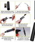 Heavy Duty Underground Wire Splice Kit With 2 Pieces Heat Shrink Tubing And Connectors For Secure Water Resistant Electrical Joints Made To Last Forever, installation steps