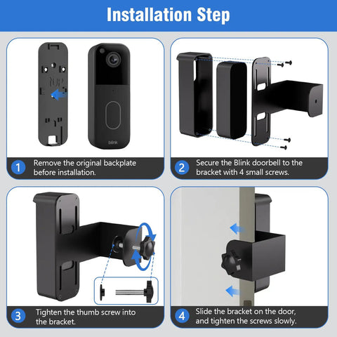 Installation steps for Anti Theft Doorbell Mount For Video Doorbell Second Gen No Drill Wall Bracket in white