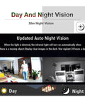 Day and night vision comparison of 5MP Bullet WiFi IP Security Camera With Motion Alert And Remote Access for home surveillance.