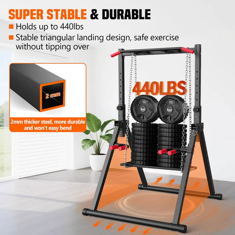 Foldable Power Tower For Pull Ups Dips And Push Ups Free Standing Multi Function Strength Training Station For Home Gym