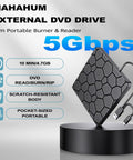 Go To External CD DVD Drive For Laptops With USB 3.0 And Type C 2 In 1 Portable CD Burner And DVD Player Plug And Play CD Reader Writer For MacBook Pro Air Windows 11 10 7 Linux Ultra Slim Optical Drive, black