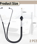 Two Pack Mechanic Stethoscope With Precision Metal Probe For Sniffing Out Engine Noises Transmission Gremlins Universal Auto Diagnostic Tool For Cars Trucks SUVs And RV, showing size of probes and design.