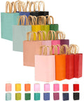 32 Pack Paper Bags With Handles Bulk 8.26x6x3.15 Inch Small Gift Bags Rainbow Color Set For Cookies Pastries Desserts