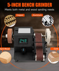 Built Tough Mini Belt Sander With Variable 350W Motor, Quiet Electric Grinder Sharpener For Wood Metal, Heavy Frame with digital display.