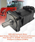 HMK 400 Hydraulic Motor Replacement Built Like A Tank For Agt ECSSCT72 Trencher Skid Steer Rig detailed image showing high-torque design.