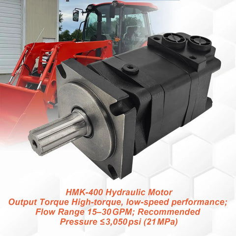 HMK 400 Hydraulic Motor Replacement Built Like A Tank For Agt ECSSCT72 Trencher Skid Steer Rig detailed image showing high-torque design.