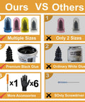 64 Piece Tire Repair Kit With Four Sizes Screw In Plugs, Nitrile Gloves And Screwdriver comparison with competitor products