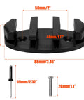 Heavy Duty Kayak Cleat Kit for Anchor and Rigging, Black Nylon Cleat with Stainless Steel Screws, component dimensions shown
