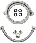 4 Ft Steam Dryer Hose Installation Kit With 90 Degree Space Saver Elbow, 1 Ft Inlet Adapter And Brass Y Connector shown