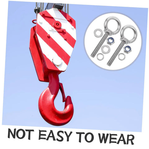 Heavy Duty Stainless Steel Eye Bolt Set With Nuts And Washers Long Reach Design Wear Resistant For Household And Industrial Use M10x60 Complete Fastener Kit With Flat Washers And Spring Washers, stainless eye bolts