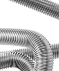 Close-up of Two 78 Inch Stainless Steel Flexible Exhaust Pipes Kit With Hose Clamps 1 Inch Inner Diameter Two Pcs Built To Last