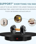 Heavy Duty Motorized Rotating Display Stand Rechargeable 360 Degree Platform With Remote Control Load Up To 330 Lbs for large items and props.