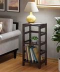 Open Display Two Tier Ladder Shelf For Living Room Den Office And Bedroom With Modern Yet Practical Bookshelf and decor.