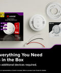 App Enabled Hardwired Smart Smoke And Carbon Monoxide Detector With AA Battery Backup, Voice Alerts And Interconnected Alarm box contents