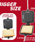 Comparison of 4.5 inch and Large Cast Iron Campfire Pie Iron Set For Outdoor Cooking 4.9 Inch Pies Bigger Cooking Space
