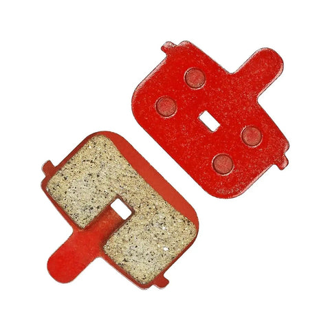 Rectangular Hollow Semi Metal Disc Brake Pads Set For MTB Bikes And Electric Scooters, 2 Pair, top view of pads