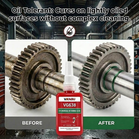 High Strength Retaining Compound For Cylindrical Fits, 1.69 Fl Oz, 4 Pack, Fast Cure Bearing Mount Adhesive in workshop setting