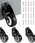 Heavy Duty 4 Pack 2 Inch Gate Wheels To Straighten Sagging Wooden Doors mounted on panel with screws for installation.