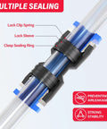 Blue 6mm OD tee push-to-connect pneumatic tube fittings, pack of 10
