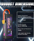 11.1V 3S 5200mAh 80C RC Battery With Beefy Hard Case And XT60 Connector for size and specifications