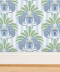 Top Shelf PVC Free Preppy Wallpaper With Heavy Duty Matte Linen Texture Ideal For Busy Homes Or Tight Offices featuring leopards and plants.