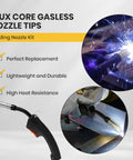 14AK MIG Welding Gun Kit With 20 Tips 0.039 Inch 1.0mm Contact Tips Nickel Plated Nozzles For Minimal Spatter
