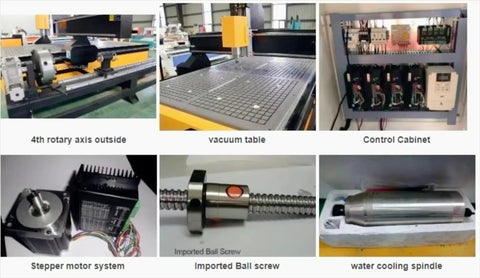 Components of 4 Axis CNC Router Machine For Wood And Soft Metal With Rotary Axis For 3D Engraving And Cutting Milling for woodworking.