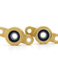 2-pack brass pillow block bearings, 1/4 in bore for 6.35 mm shaft, two-bolt flange