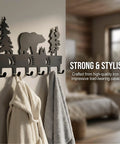 Metal Bear Coat Rack Wall Mount With Six Hooks For Hats Coats Towels Keys Bags And More Durable Black Finish Perfect For Entryway Hallway Bathroom Or Bedroom Must Have For Every Home on wall