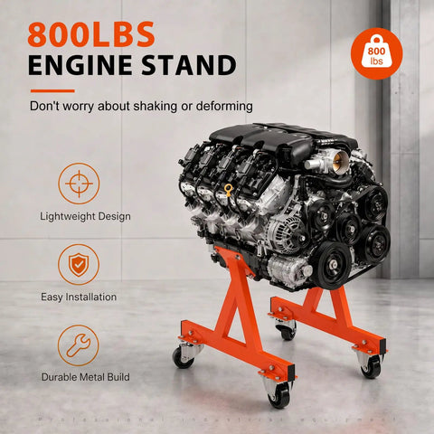 Heavy Duty Rolling LS Engine Stand Cradle Built Like A Tank For Gm Chevy Lsx Swap, 800 lb capacity with durable metal build.