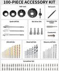 Do It All Drill Bit Set And Driver Bits Kit With Case 100 Pieces including HSS, wood, masonry bits, and nut drivers