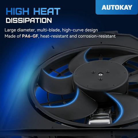 Heavy Duty Engine Cooling Fan Assembly For Bmw 323Ci 323i 325i 325Xi 328Ci 328i 330i 1999 2005 showing multi-blade design.