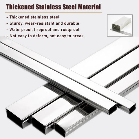 Stainless steel cable hider box, durable and rustproof, featuring thickened material for seamless cord concealment and safety.