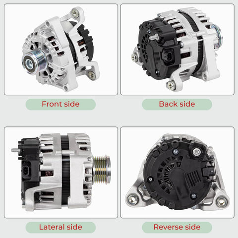 12V 130 Amp Car Alternator For Cruze Eco LT LTZ 2012 2013 2014 2015 2016 1.4L CW Rotation With 5 Groove Clutch Pulley views