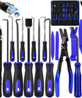 Rugged 17 Piece Pick And Hook Tool Set With Magnetic Pickup Bar Hella Tough Carbon Steel Auto Repair Kit for quick access tools.