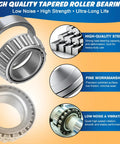 Road Ready Trailer Bearing Rebuild Kit Designed For 2000 To 2200 Pound Axles with tapered roller bearings and polished surfaces.